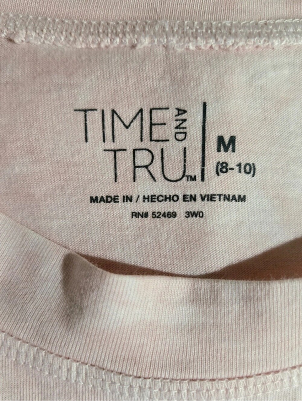 Time & Tru Relaxed Fit Top Dropped Shoulder Long Sleeve Pink/White Tie Dye M/L - Picture 10 of 14